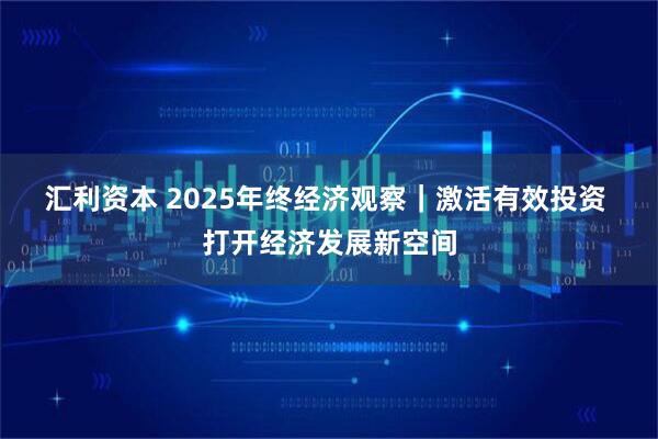 汇利资本 2025年终经济观察｜激活有效投资 打开经济发展新空间