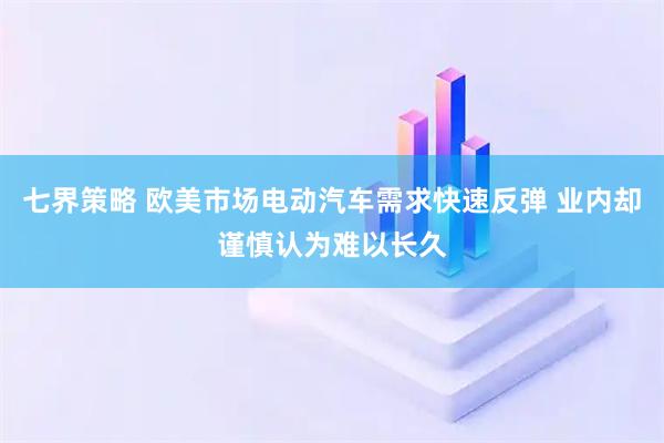七界策略 欧美市场电动汽车需求快速反弹 业内却谨慎认为难以长久